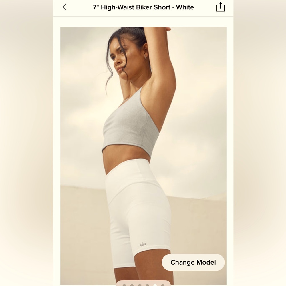 Alo Yoga High Waist Biker Shorts XS white
